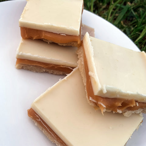 Inspired White Chocolate Toffee Pop Slice