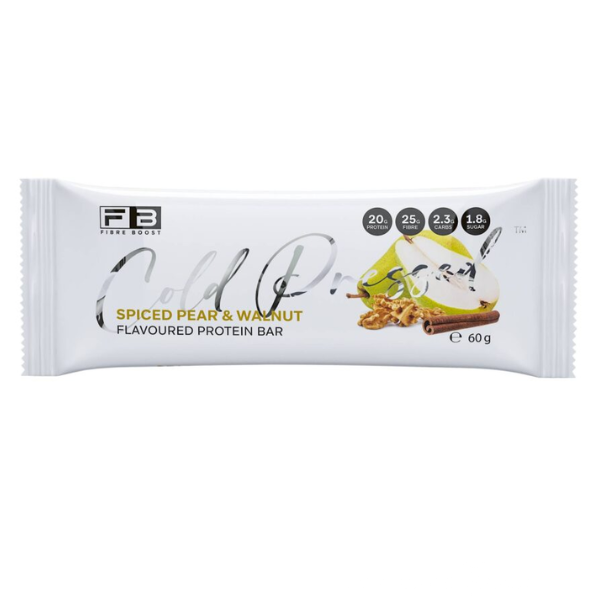FIBRE BOOST Spiced Pear & Walnut 60g Cold Pressed Protein Bar