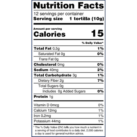 1 Net Carb, 15 Calorie Tortillas - 24 Count