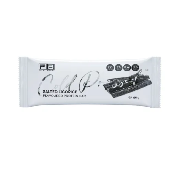 FIBRE BOOST Salted Licorice 60g Cold Pressed Protein Bar -