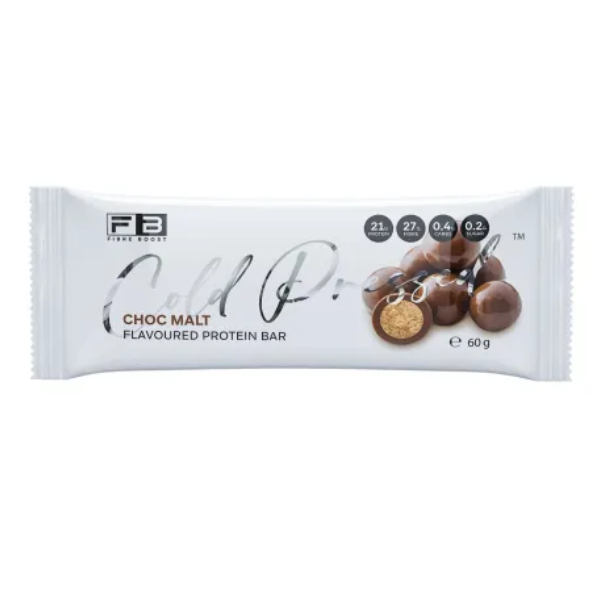 FIBRE BOOST Choc Malt 60g Cold Pressed Protein Bar -