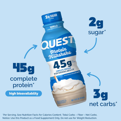Quest Nutrition Vanilla Protein Shake, 45g Protein 414ml