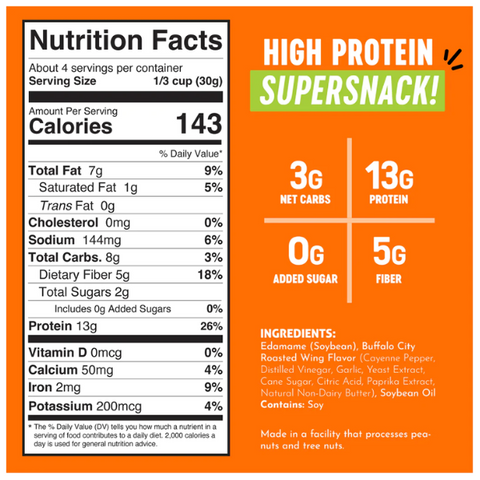 Crunchy Roasted Edamame Beans 113g- Buffalo