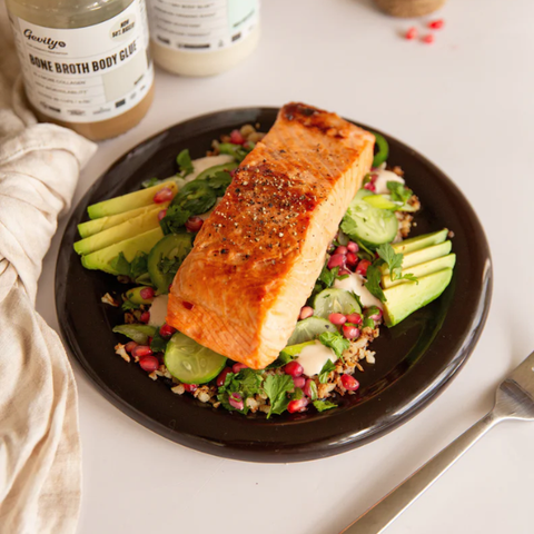 Caramelised Salmon with Spicy Cucumber Salad