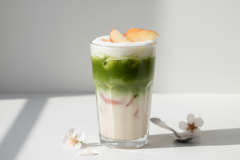 White Peach Matcha Iced Latte Recipe