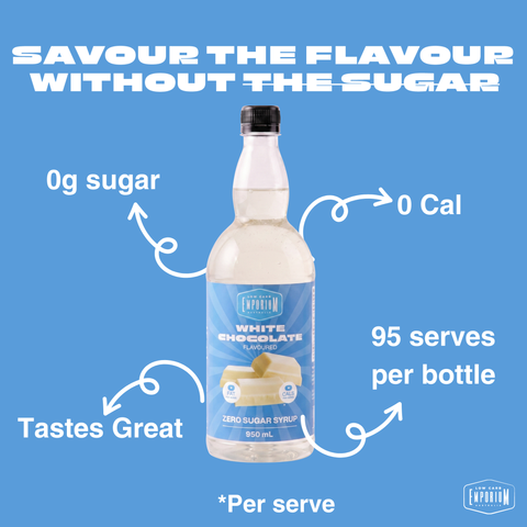 0g sugar, 0 Cal, 95 serves per bottle