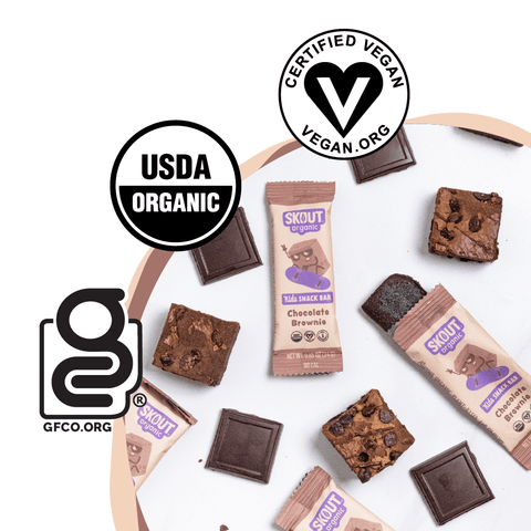 Skout Organic Chocolate Brownie Kids Snack Bar | Plant-Based- 6 bars