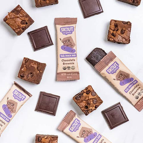 Skout Organic Chocolate Brownie Kids Snack Bar | Plant-Based- 6 bars