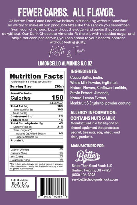 *Best Before Dec 25th* Keto Limoncello Almonds 170g