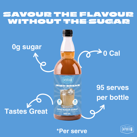 0g sugar, 0 Cal, 95 serves per bottle
