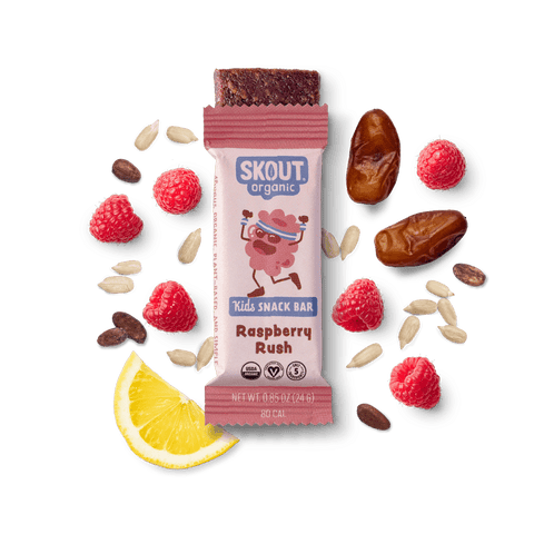Skout Organic Raspberry Rush Kids Snack Bar | Nut-Free- 6 bars