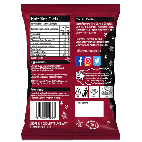 Sugar Free Candy: Little Lovies | 100g | Assorted Comforts