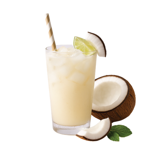 Iced coconut drink made with zero sugar coconut syrup