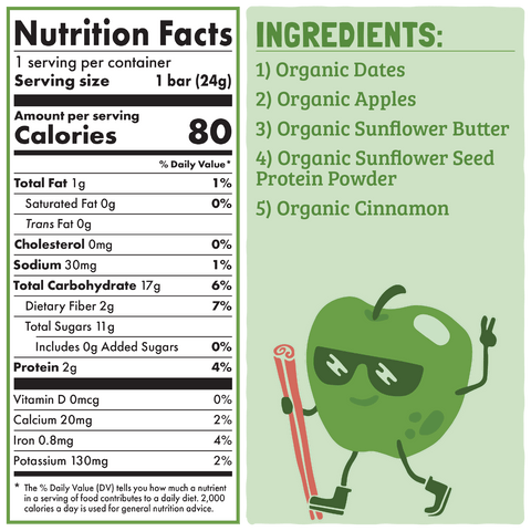 Skout Organic Apple Pie Kids Snack Bar | Nut-Free- 6 bars