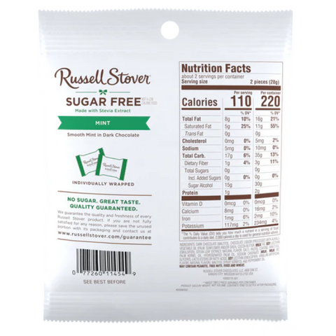 Russell Stover Sugar Free Peg Bag Candy - Mint Patties 56g