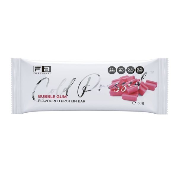 FIBRE BOOST Bubblegum 60g Cold Pressed Protein Bar -