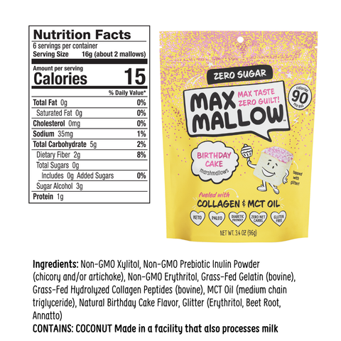Birthday Cake Max Mallow - Sugar Free Marshmallow