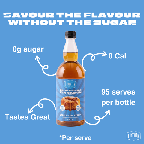 0g sugar, 0 Cal, 95 serves per bottle