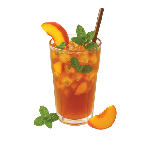 Peach iced tea made with zero sugar peach syrup