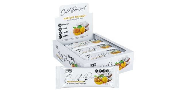 FIBRE BOOST Apricot Coconut 60g 12 BOX BUNDLE Cold Pressed Protein Bar ...