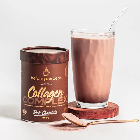 BYS Rich Chocolate Collagen Complex tub