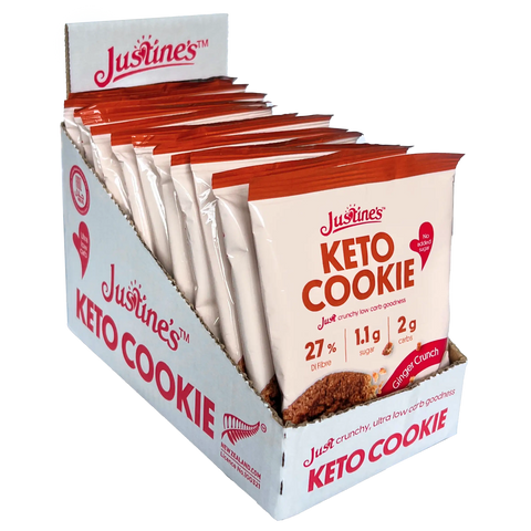Justine's Keto Ginger Crunch Cookie 40g, box of 12