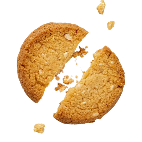 Justine's Keto White Choc Crunch Cookie 40g, front of pack