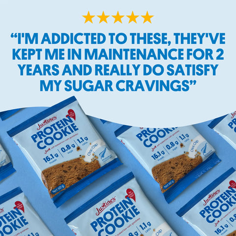 Justine's Choc Chip Protein Cookie 60g, close-up