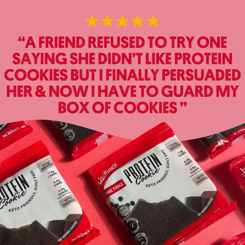 Justine's Choc Fudge Protein Cookie 60g, close-up
