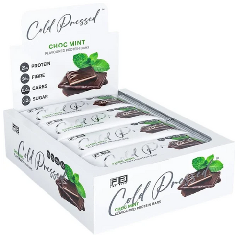 FIBRE BOOST Choc Mint 60g X 12 BOX BUNDLE Cold Pressed Protein Bar -