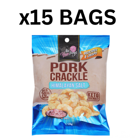 BOX OF Pork Crackle- Himalayan Salt-15 bags x  25g