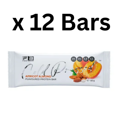 FIBRE BOOST Apricot Almond 60G X 12 BOX BUNDLE Cold Pressed Protein Bar -