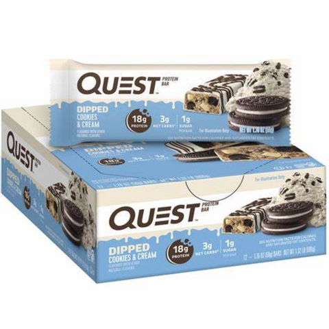 BUNDLE Dipped Chocolate Protein Bar COOKIES AND CREAM x 12 Bars BB APRIL