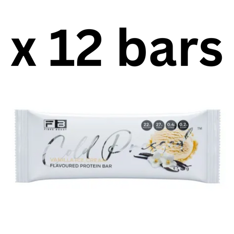 FIBRE BOOST Vanilla Ice Cream 60g Cold Pressed Protein Bar x 12 bars