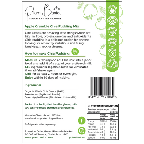 Chia Pudding Mix - Apple Crumble 10 Serves