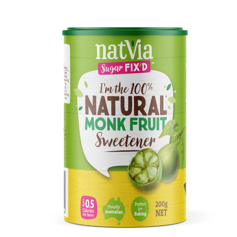 Natvia Sugar Substitute Monk Fruit White Sweetener 200g