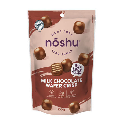 Noshu milk chocolate wafer crisp bites | 100g