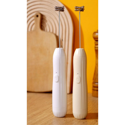 USB rechargeable handheld electrical Frother- BEIGE COLOUR