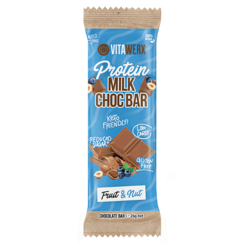 PROTEIN MILK CHOCOLATE BAR - FRUIT & NUT (35G)