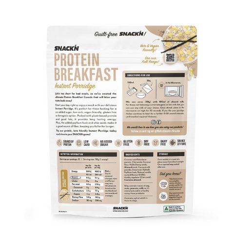 Protein Breakfast Instant Porridge Vanilla Custard Flavour - 450g