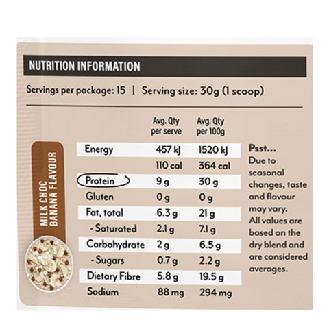 Protein Breakfast Instant Porridge Milk Choc Banana Flavour - 450g