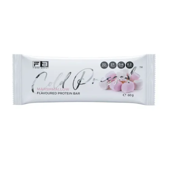 FIBRE BOOST Marshmallow Flavour 60g Cold Pressed Protein Bar -
