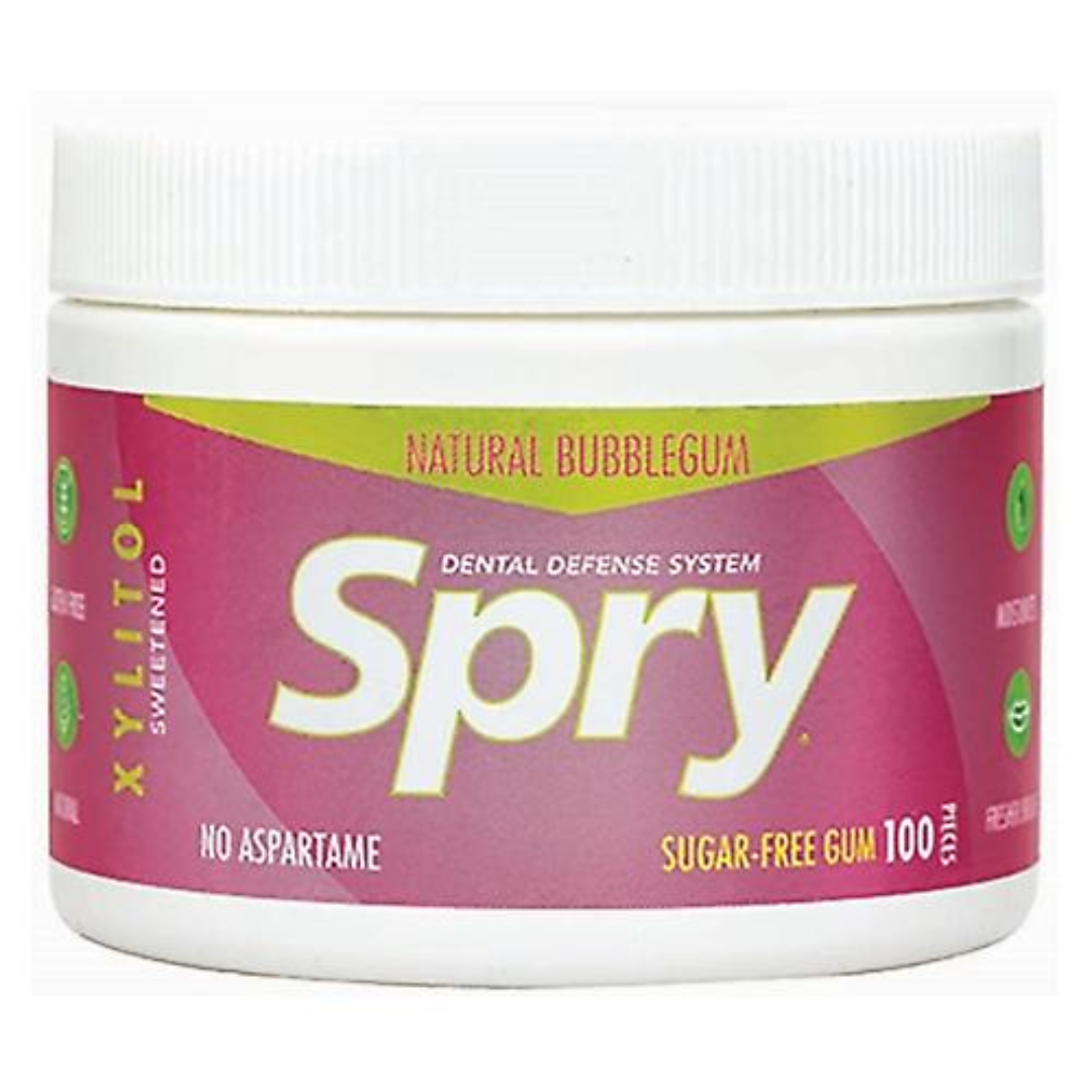 SPRY NATURAL BUBBLEGUM XYLITOL GUM (SUGAR FREE) 100CT TUB – Low Carb Haven