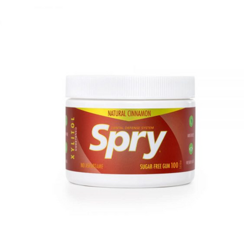 SPRY NATURAL CINNAMON XYLITOL GUM (SUGAR FREE) 100CT TUB