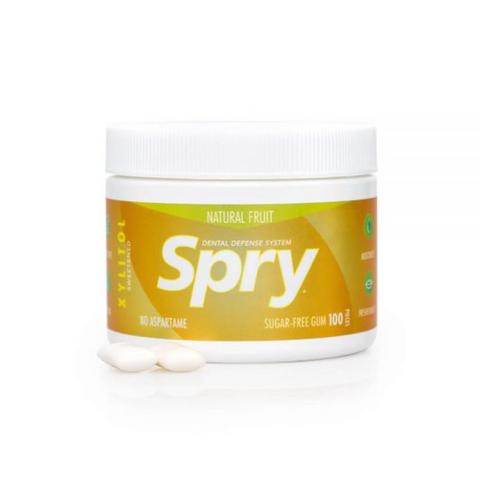 SPRY NATURAL FRUIT XYLITOL GUM (SUGAR FREE) 100CT TUB