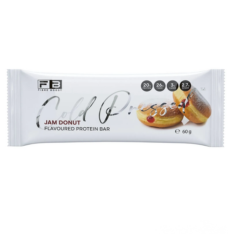 FIBRE BOOST Jam Donut Flavour 60g Cold Pressed Protein Bar -