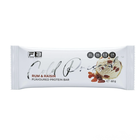 FIBRE BOOST Rum and Rasin 60g Cold Pressed Protein Bar -