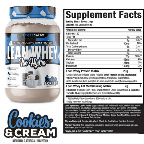 Lean Whey™ Iso Hydro COOKIES & CREAM 907g