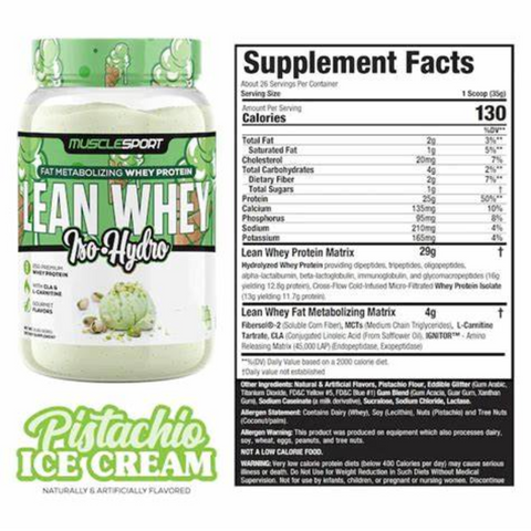 Lean Whey Isp Hydro Pisachio Ice Cream 907g