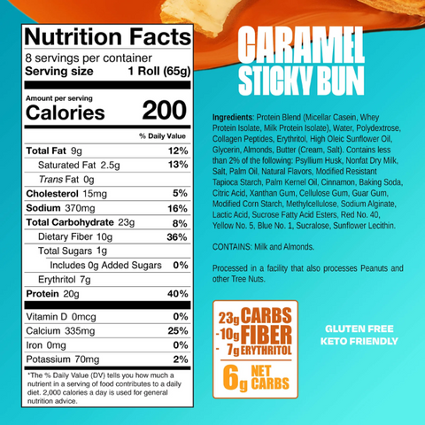 Caramel Sticky Bun Protein Sweet Roll